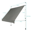 Spännmarkis – balkong höjdjusterbar med handvev solskydd – 250 x 120 cm – Grå