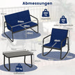 delat – trädgårdsmöbelset terrassmöbler med mjuk gungande rörelse sittgrupp sittgarnitur för personer – 4 4 – Blå