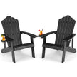 set – Adirondack stol med dryckeshållare – 2 – Svart