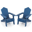 set – Hopfällbar Adirondack stol, väderbeständig – 2 – Marinblå