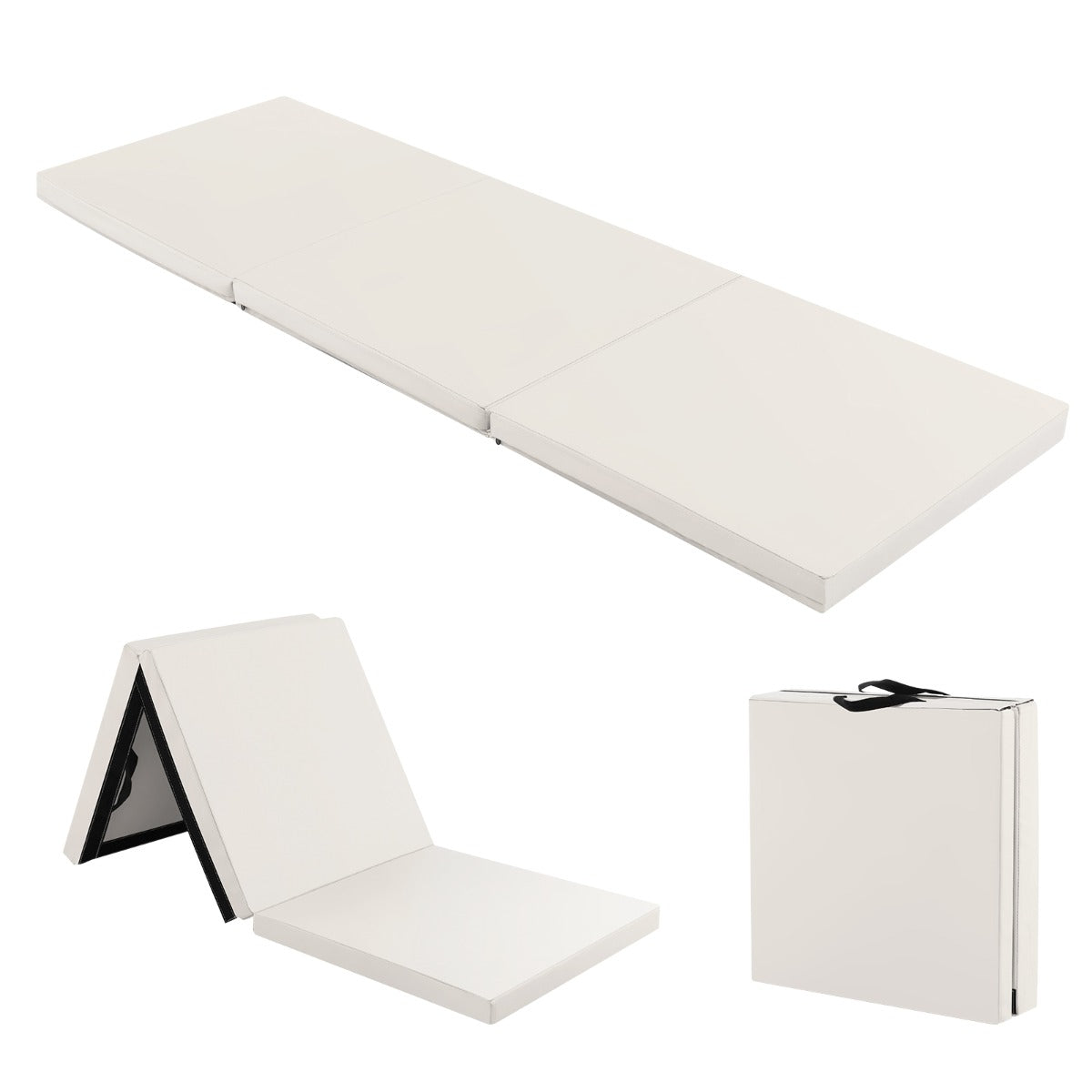 Vikbar – mjukgolvmatta med handtag, haltfri gymnastikmatta cm, gråbeige. – 2 180 x 60 x 5 – Grå