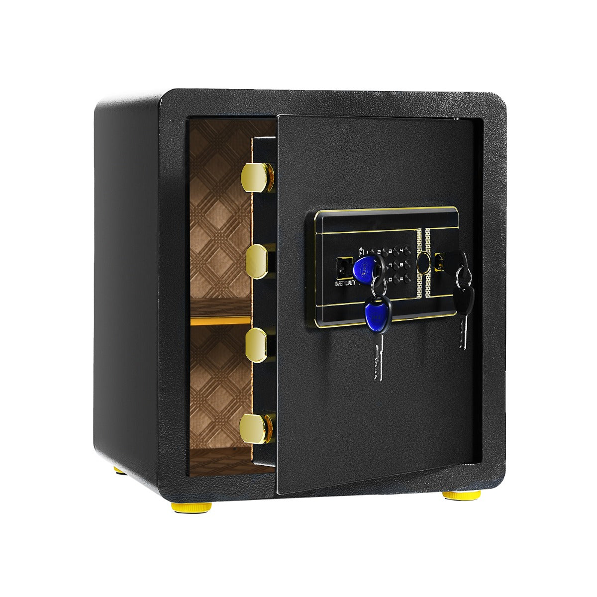 Säkert – elektroniskt kassaskåp med digital knappsats – 45 L 36 x 31 x 41 cm – Svart