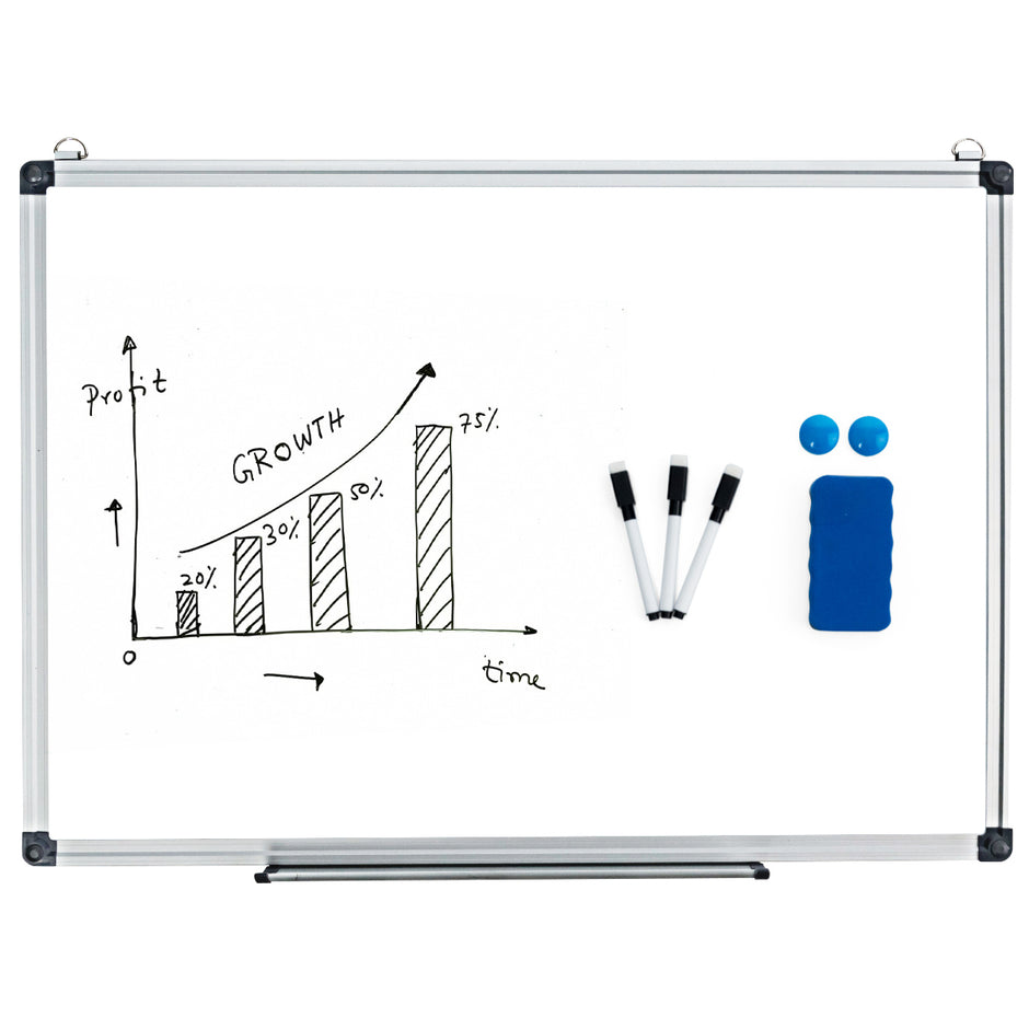 Whiteboard – Magnettavla Skrivtavla Väggtavla Memoboard med aluminiumram – 90 x 60 cm – Vit