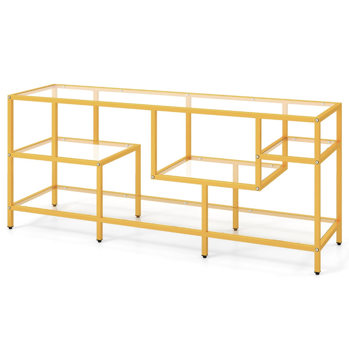 TV skåp – bord för apparater upp till tum – 65 147 x 40 x 62 cm – Guld