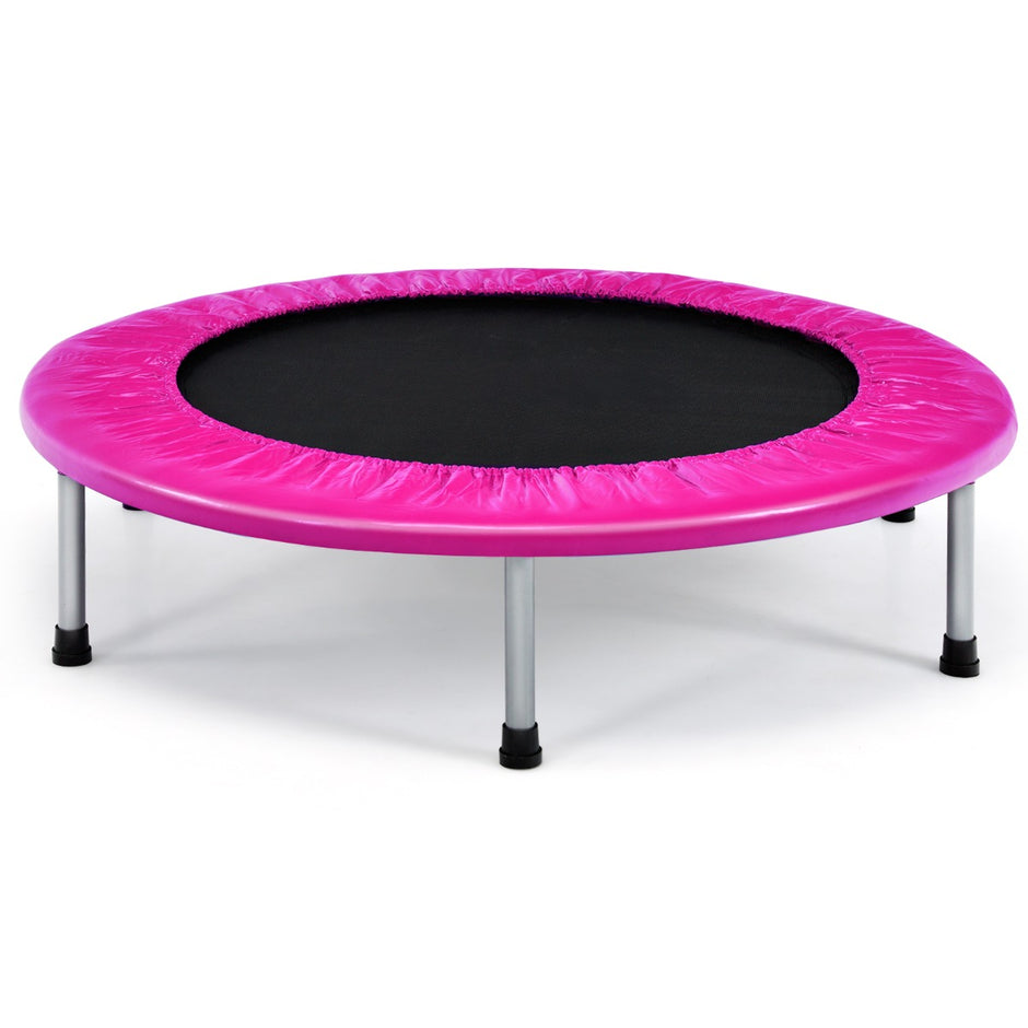 Hopfällbar – studsmatta mini för barn bärbar – Ø 97 cm – Rosa