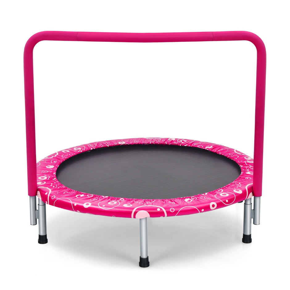 Barnstudsmatta – ministudsmatta med handtag hopfällbar upp till lastkapacitet + – 150 kg Ø 92 cm – Rosa och svart