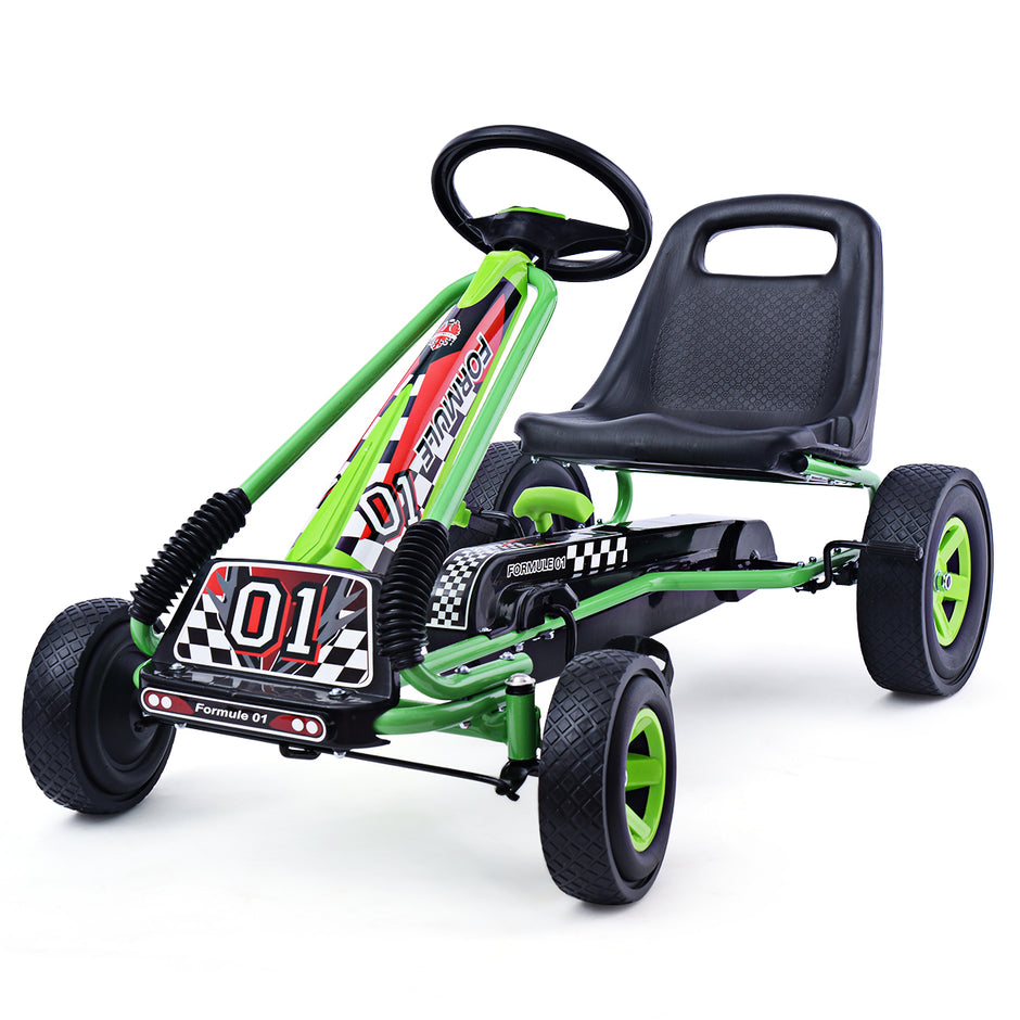 Pedal – Gokart åkbil Barnbil + – 98 x 59 x 61 cm – Grön