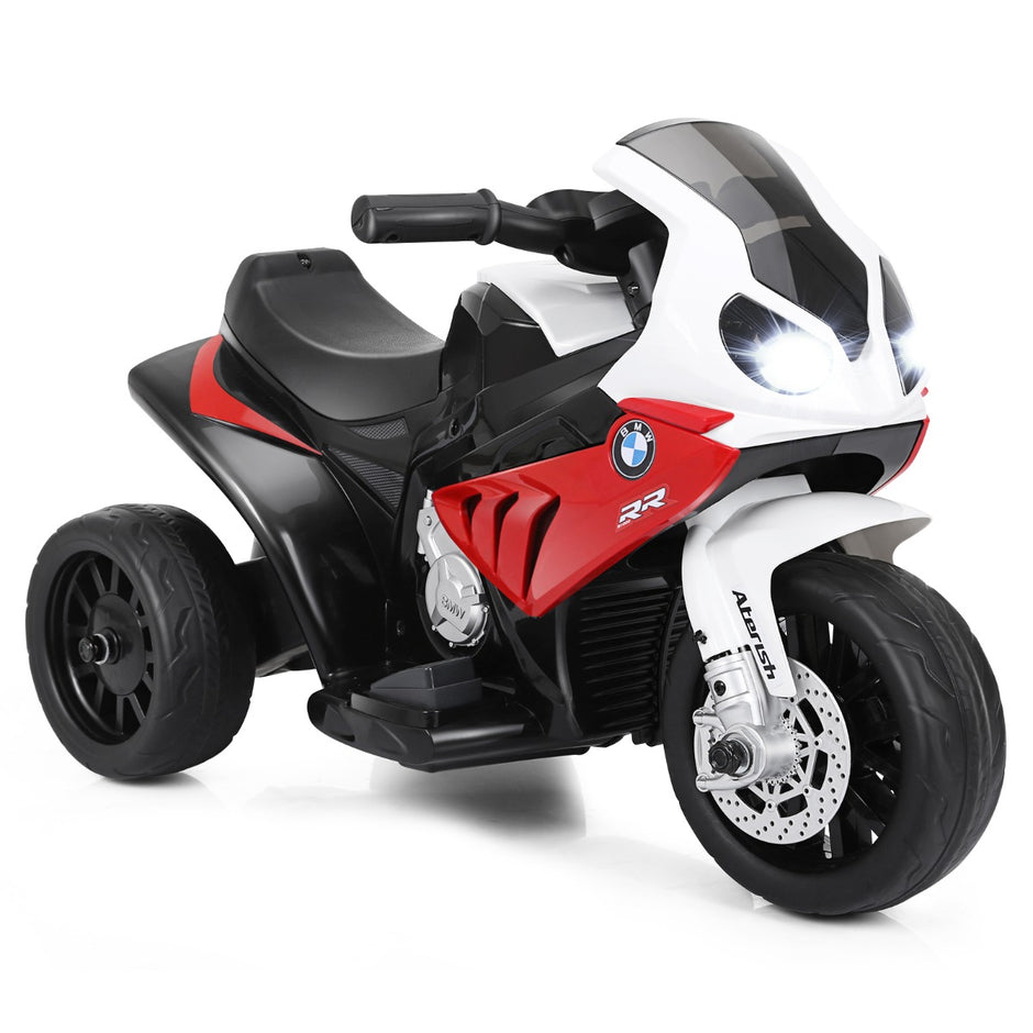 Barnmotorcykel – med träningshjul V elmotorcykel musik – 6 66 x 37 x 44,5 cm – Röd