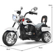 Chopper – stil motorcykel batteridriven + – 91 x 48 x 64 cm – Svart och vit