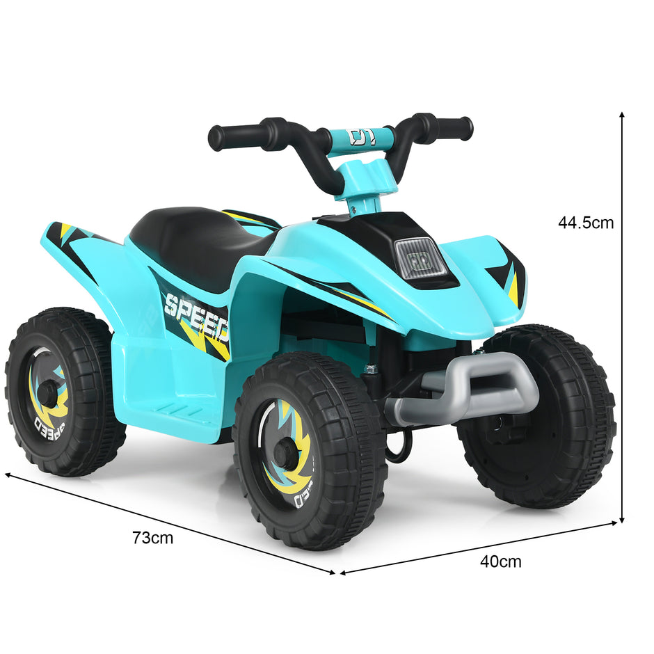 6V – barnmotorcykel Fyrhjuling för Elektrisk – 73 x 40 x 44,5 cm – Blå