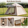 Uppblåsbart – Campingtält för Personer Lufttält med Avtagbart Förtält Nätfönster och Dörrar – 2-4 2 – Khaki