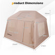 Uppblåsbart – Campingtält för Personer Bärbart Lufttält med Pump Dörrar och Myggnät – 4-6 – Khaki