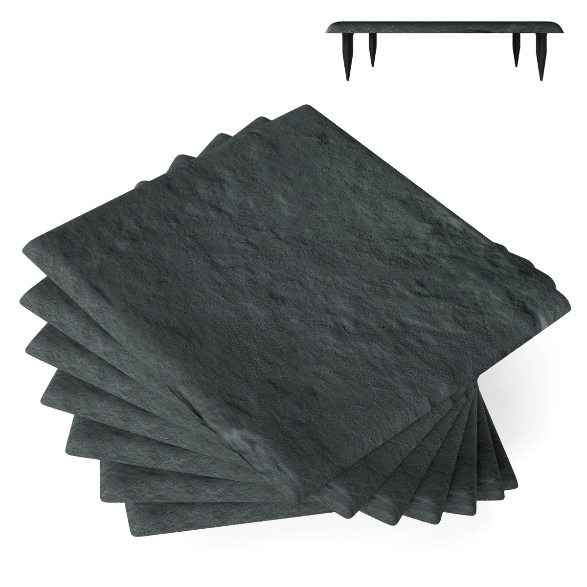 pack – trädgårdsstenar av polypropen för gångvägar, inklusive jordpinnar – 16 64 39,5 x 39,5 cm – Grå