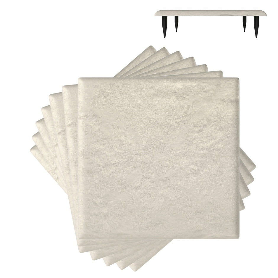 Set – Trittstenar För Trädgård Vägplattor I Polypropylen Stenplattor Inklusive Jordspetsar – 8 32 39,5 x 39,5 Cm – Beige