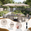 Dubbelsolskärm – med stativ Stor XXL – 400 x 200 cm – Beige