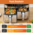 i – Dual Zone Air Fryer Hetluftfritös med Siktfönster och Pekskärm Diskmaskinsfast – 10 1 85 L – Svart
