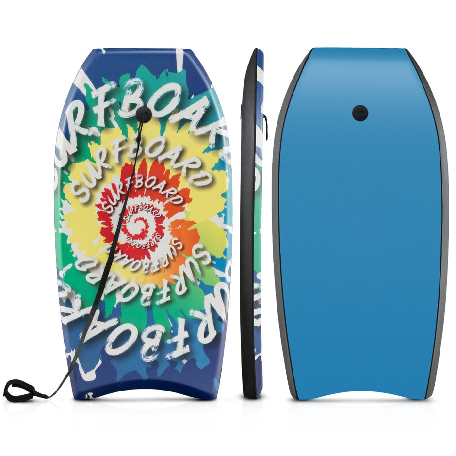 Lång – bodyboard för barn med EPS kärna, XPE topp, HDPE underdel och virvelmönster, surfbräda – 104 cm – Blå
