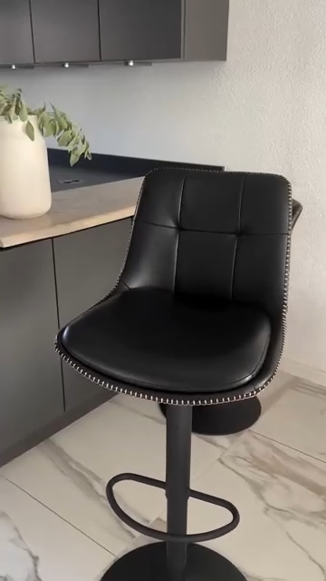 Barstol - uppsättning av 2 - med ryggstöd - bläck svart