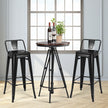 Set – med vintage barstolar gjorda av gunmetal metall ryggstöd staplingsbara matstolar – 4 – Svart