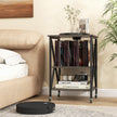 Sidobord – med laddstation och mellanvägg rullställning skivspelare stativ CD rullskåp – Grå