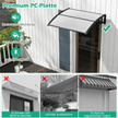 Baldakin – för ytterdörr av aluminium och polykarbonat – 150 x 100 cm 150 x 100 x 28 cm – Grå