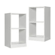 Set – med bokhyllor i trä nivåer och anti lutningsskydd – 2 2 38 x 33 x 72,5 cm – Vit