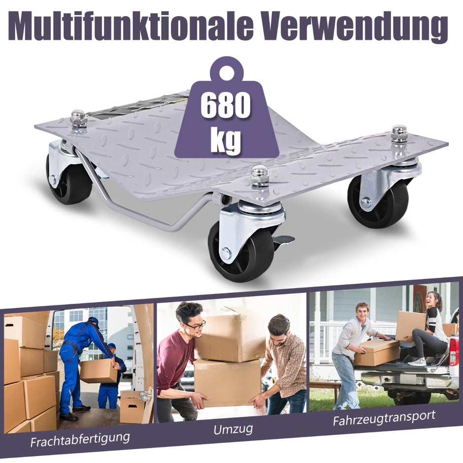 stycken – manöverhjälp per plattform Max däckbredd Hjulmanövreringsrulle Manöverdomkraft – 4 680 kg 30 cm – Grå