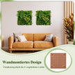 Förpackning – med fyrkantiga inramade konstgjorda lövverk Väggkonst 3D Vägggrönska – 2 50 x 50 cm – Grön