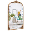 Väggspegel – Guldfärgad traditionell vintagebarockspegel med metallram Antik bågspegel – 76 cm x 51 cm – Guld