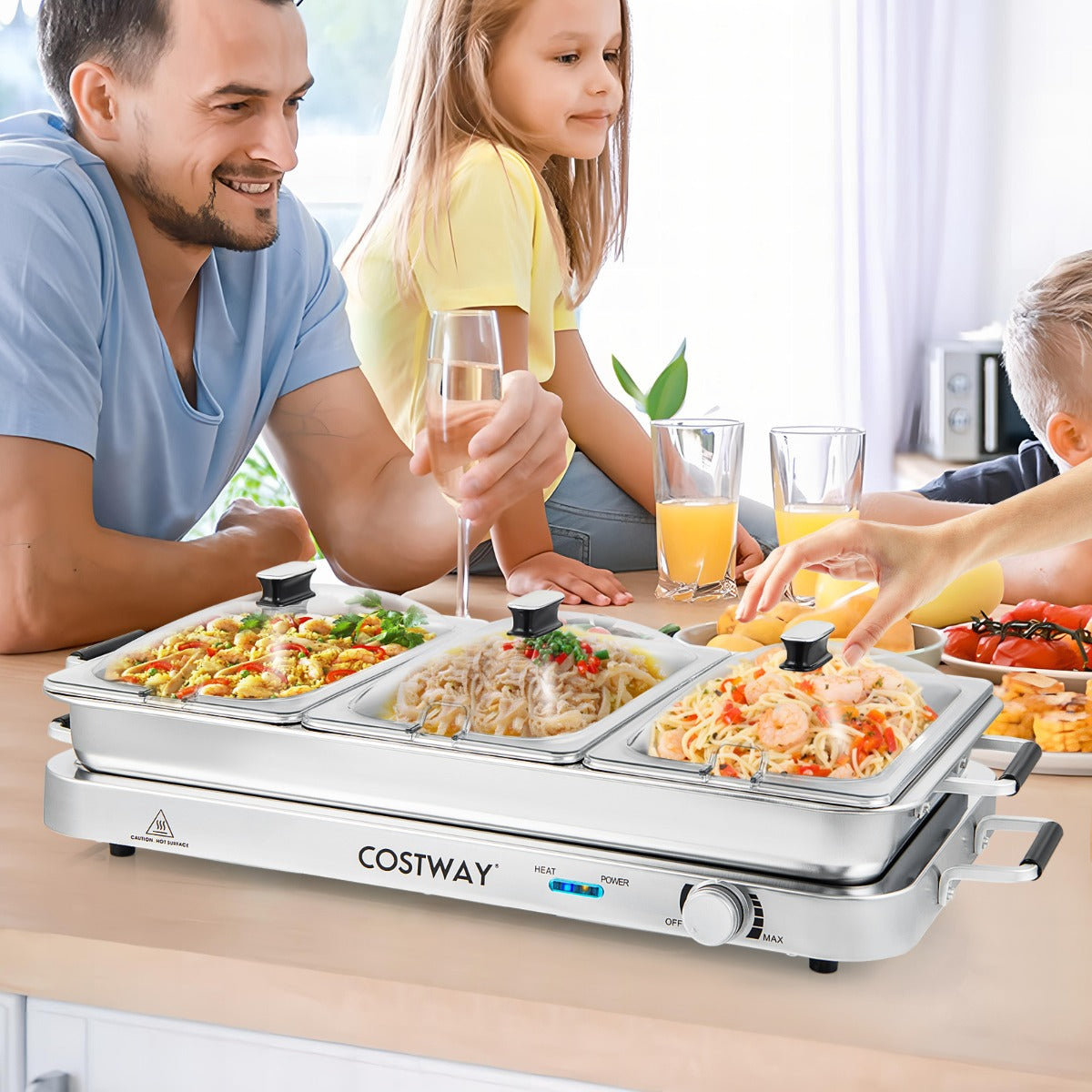 i – elektrisk värmare med temperaturkontroll upp till 150℃ 450W 9L – 3 1 – Silver
