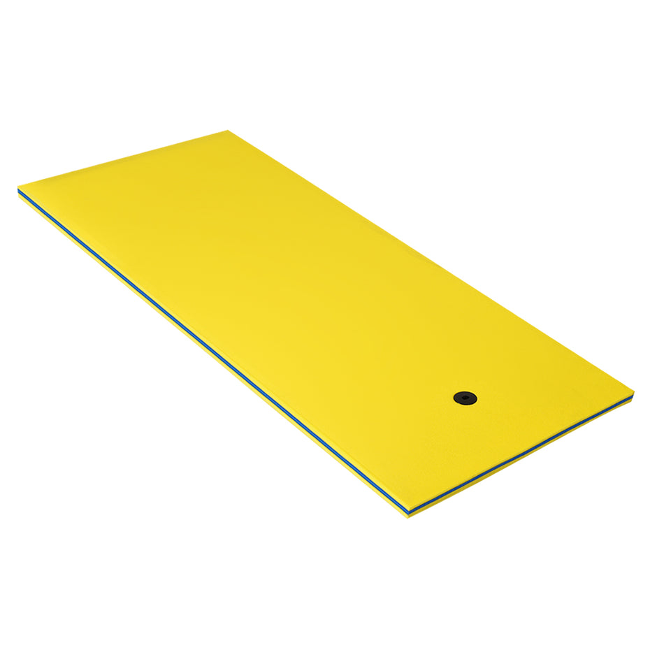 Vattenmatta – Flytskummatta XPE Foam + – 220 x 90 x 4 cm – Blå och gul