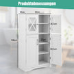 Toalettskåp – för badrummet Tvättskåp med dörrar – 60 x 30 x 108 cm – Vit