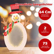 LED Snögubbe – med Tunnelljus Julfigur Julljus – 2 – Vit